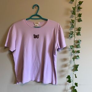 Lavender/Pink Butterfly Tee 🦋